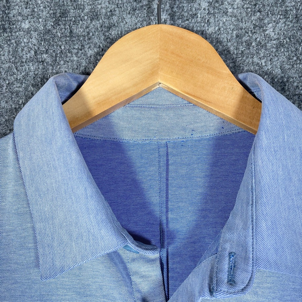 Lululemon Commission Shirt Mens M Blue Short Sleeve Button Down Pocket #AB447 - Picture 3 of 8